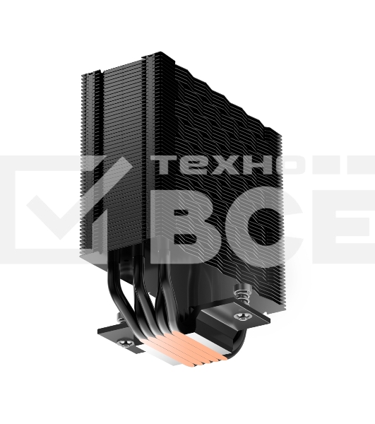 Кулер для процессора PCCooler RZ500 BK (250W, 4-pin PWM, 155mm, Al/Cu, 5x6mm, 1x120mm, 86.73CFM, 32dBA, 2200RPM, S: 1851/1700/1200/115X, AM5/AM4, black)