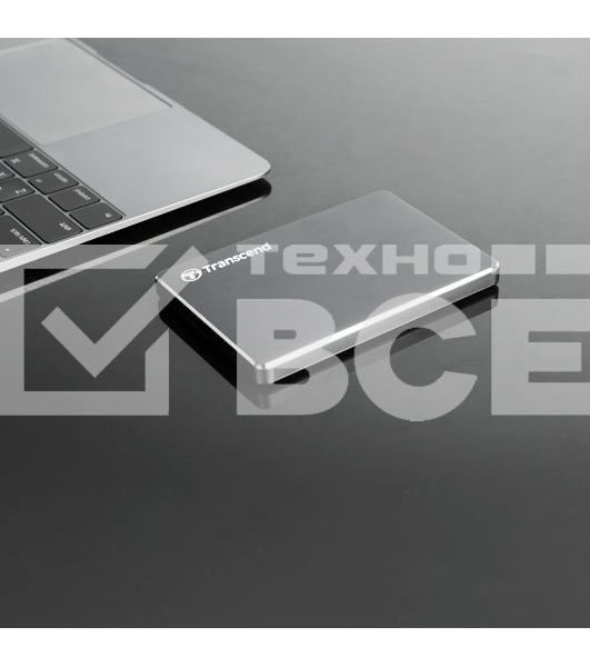 Внешний жесткий диск 2.5' Transcend (TS2TSJ25C3N) 2Tb, USB 3.0, серый, стальной, ультратонкий retail (StoreJet 25)