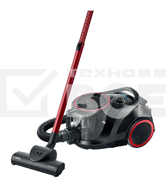 Пылесос Bosch BGS41POW1 черный/красный, 700 Вт, уборка сухая, пылесборник контейнер, 2.4 л