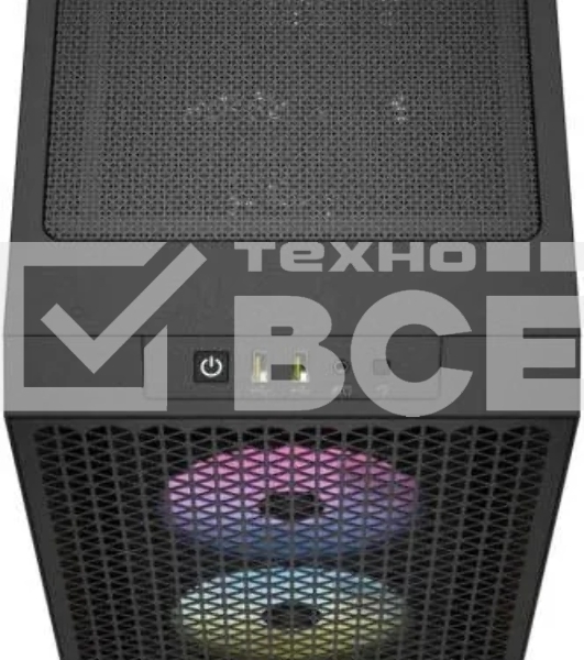 Корпус без блока питания Corsair 3000D RGB Airflow, Midi-Tower, TG, 3x120mm RGB, 2xUSB-A 3.2, E-ATX, ATX, mATX, mITX Black