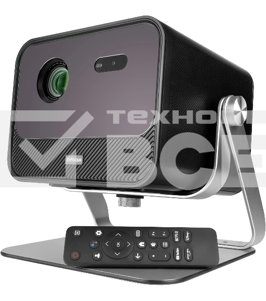 LED проектор InFocus IN3038SL Crusader Grandmaster с подставкой DLP, 1200 lm, FullHD, (1.2:1), HDMI 2.0 (eARC) 2x USB-A 2.0), AUX, SPDIF, RJ45 (LAN), Bluetooth 5.1/BLE, wi-fi 2.4/5GHz, 2х20W Dolby Audio, до 25000ч., 2.36 кг