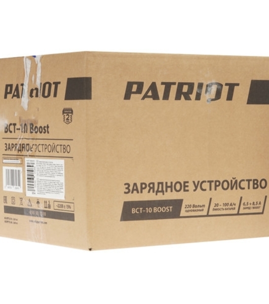 Устройство пуско-зарядное PATRIOT BCT-10 Boost 220В±15% 200Вт 12В зарядmax8.5А 20-100А/ч 4.3кг