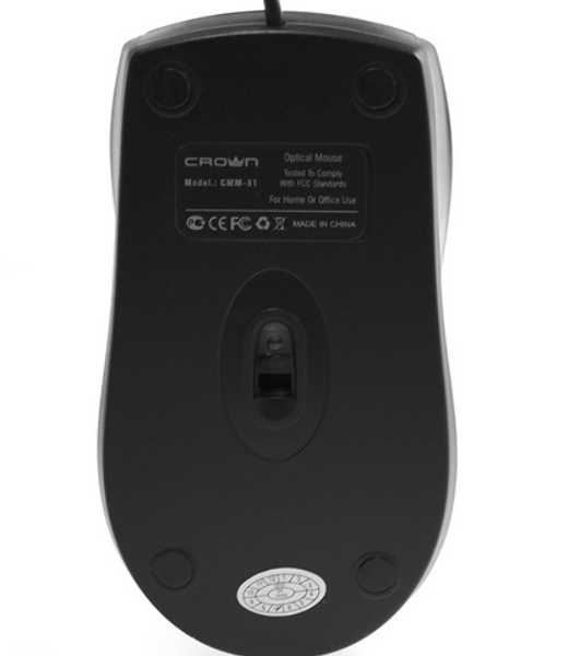 Мышь проводная Crown CMM-128 черный, 1000 dpi, USB, кнопки - 2