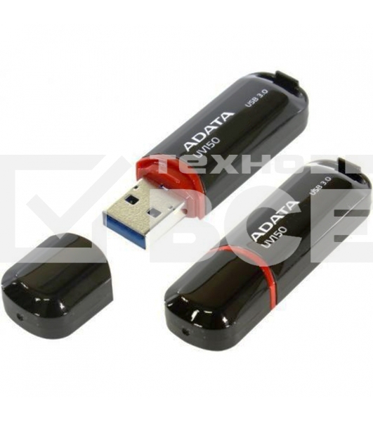 Флешка USB ADATA UV150 (AUV150-64G-RBK), 64Gb, USB 3.0, R/W 100/40, черный