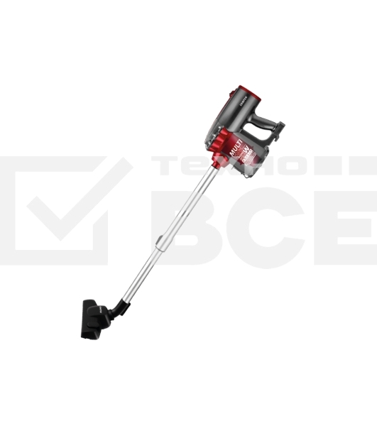 Пылесос вертикальный Centek CT-2561 красный/черный, питание от сети, 150 Вт, уборка сухая, пылесборник 0.5 л