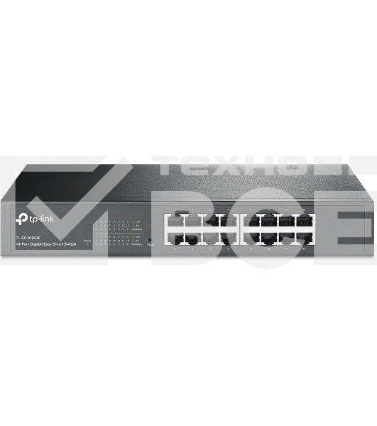 Сетевой коммутатор TP-Link SMB TL-SG1016DE 16-Port Gigabit Easy Smart Switch, 16 10/100/100Mbps RJ45 ports, MTU/Port/Tag-based VLAN, QoS, IGMP Snooping