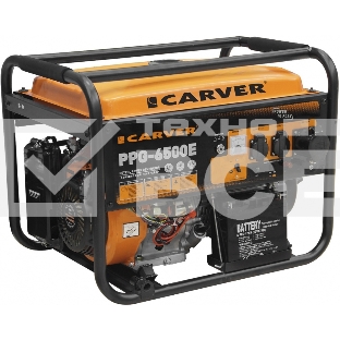 Электрогенератор бензиновый Carver PPG-6500E, 5.5 кВт, 74 дБ, 86 кг