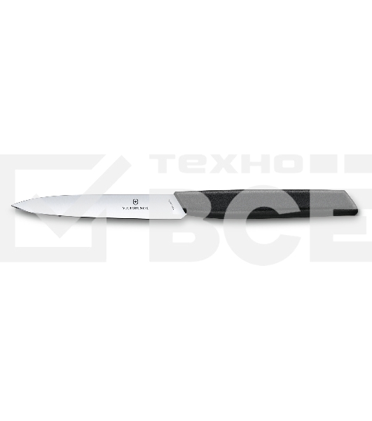 Нож кухонный Victorinox Swiss Modern (6.9003.10) стальной разделочный лезв.100мм прямая заточка черный