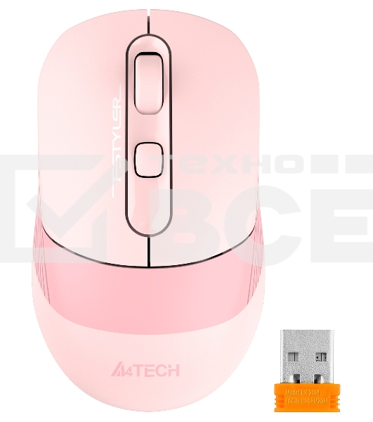 Мышь беспроводная A4Tech Fstyler FB10C розовый, 2000 dpi, радиоканал, Bluetooth, USB, кнопки - 4