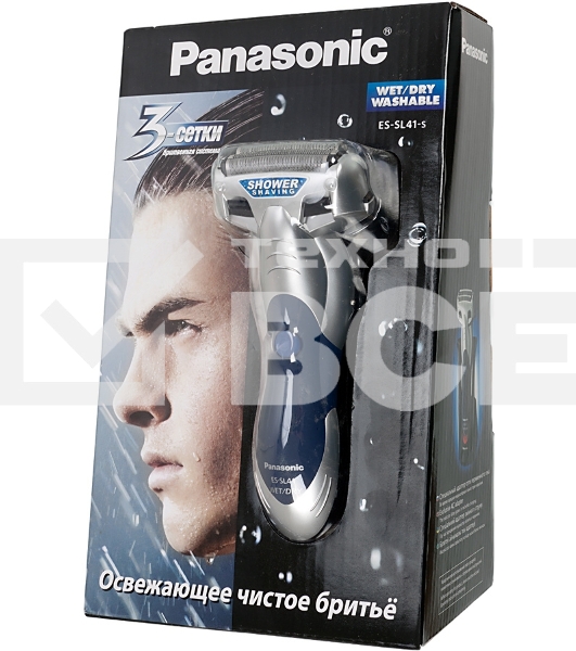 Бритва сетчатая Panasonic ES-SL41-S520 реж.эл.:3 питан.:аккум. серый/синий
