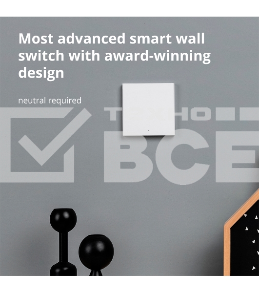Умный выключатель Aqara Smart wall switch H1 ( (with neutral, single rocker) WS-EUK03