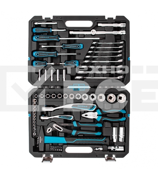 Набор инструментов Gross 76 предметов, 120 зубьев, CrV1/4, 1/2