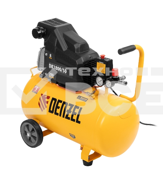 Компрессор Denzel воздушный DK1800/50,Х-PRO 1,8 кВт, 280л/мин, 50л 58068