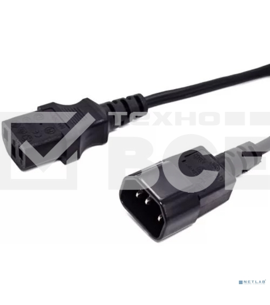 Кабель питания Filum FL-PC16-C13-C14-0.6M С13- C14, 3х1 мм, 220В, 10A, черный, 0.6 м.[FL-PC16-C13-C14-0.6M]