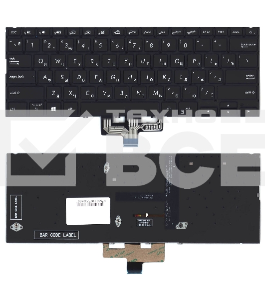 Клавиатура для ноутбука Asus Zenbook 14 UM433DA черная