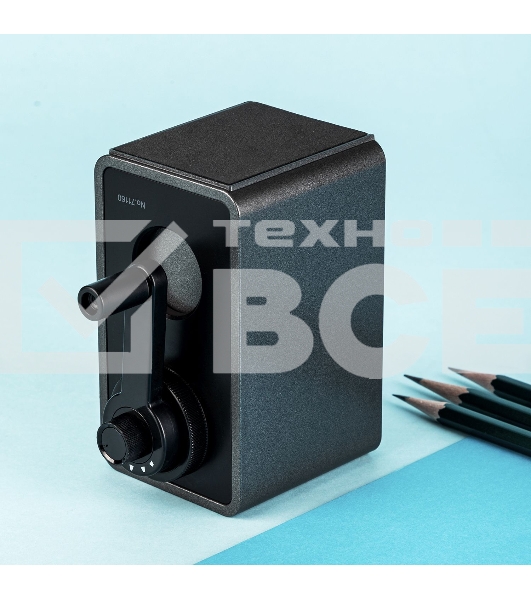 Точилка для карандашей механическая Deli 71160Black 1 отверстие пластик черный