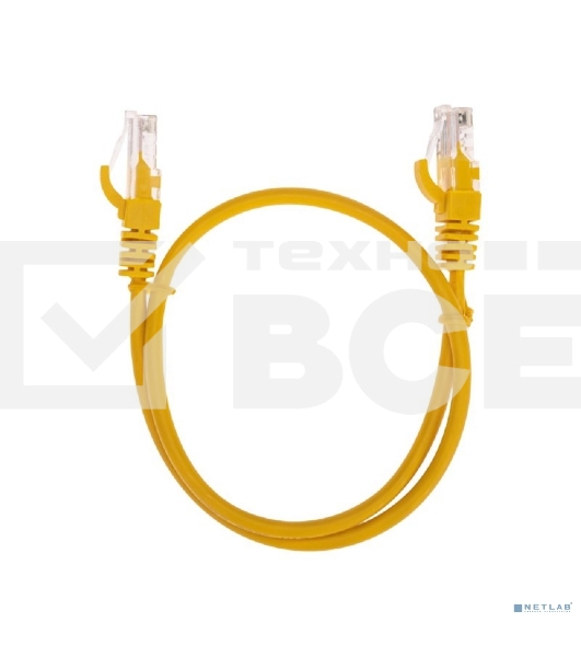 Патч-корд U/UTP, CAT 5e, RJ45-RJ45, 26AWG, ZH нг(А)-HF, желтый, 0, 5м  Rexant