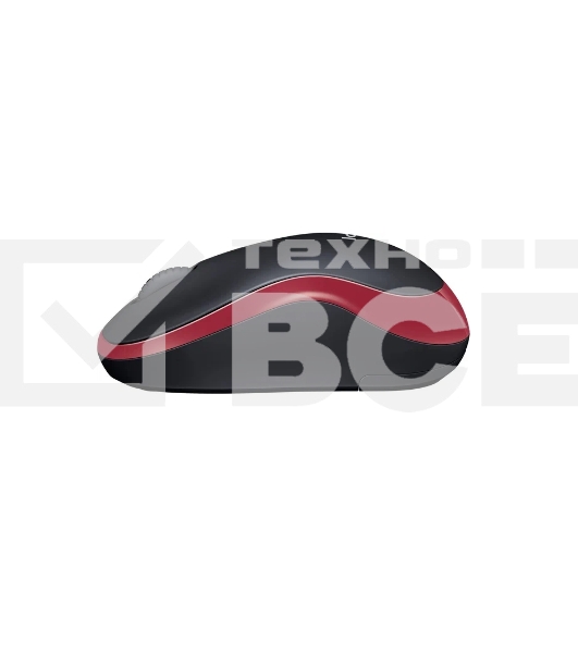 Мышь беспроводная Logitech M185, красный, 1000 dpi, радиоканал, USB, кнопки - 3