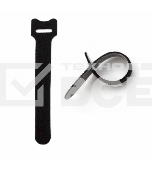 Стяжка кабельная на липучке Hyperline WASN, открывающаяся, 14 мм Ш, 310 мм Д, 10 шт, материал: полиамид, черный