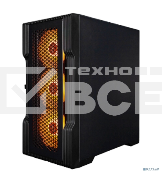 Компьютерный корпус 1STPLAYER TRILOBITE T3 ARGB черный mATX 4x120мм ARGB fans T3-BK-4F7