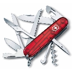 Нож перочинный Victorinox Huntsman (1.3713.T) 91мм 15функций красный полупрозначный карт.коробка, фото 1