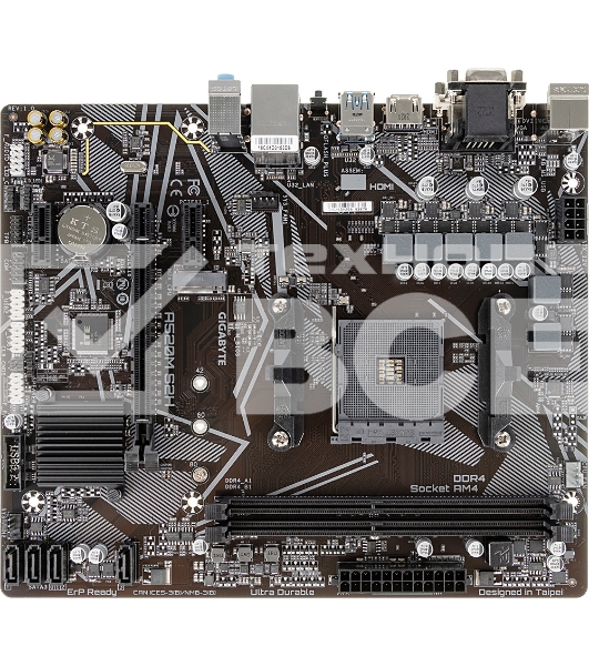 Материнская плата Gigabyte A520M S2H, AM4, AMD A520, 2xDDR4, 4xSATA, 1xM.2, 1xPCIe 3.0 x16, 2xPCIe x1, 1xHDMI, 1xDVI-D, 1xVGA, 1x 1Gb LAN, 4xUSB-A 3.2 Gen 1, 2xUSB-A 2.0, 3x3.5 мм, 7.1, mATX