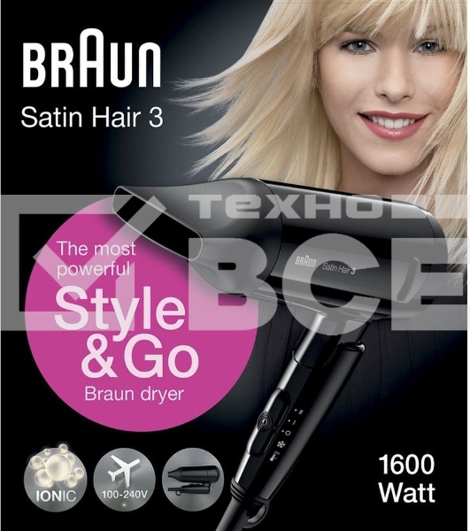 Фен Braun BRHD350E 1600Вт черный