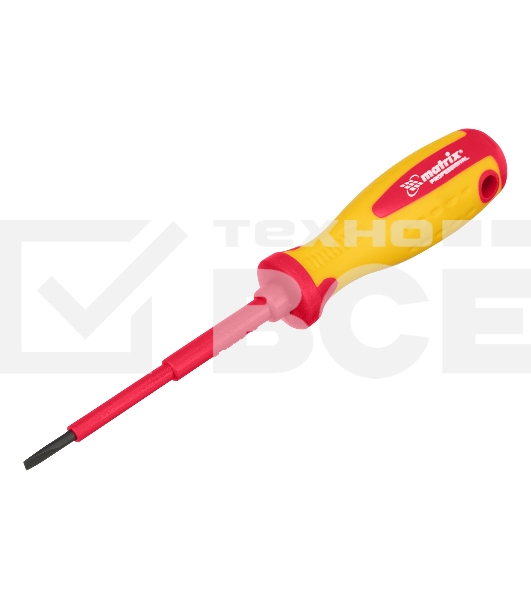 Отвертка Matrix Insulated, SL3,0 x 80 мм, CrMo, до 1000 В, двухкомп. рукоятка