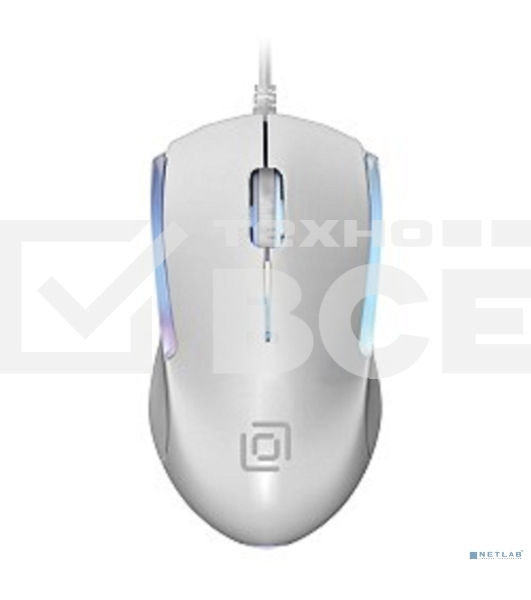 Мышь проводная Oklick 245M белый, 1000 dpi, USB, кнопки - 3