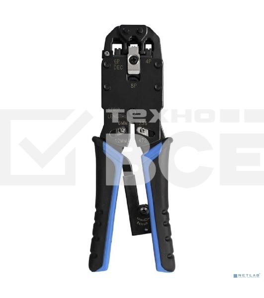 Инструмент ExeGate EX293155RUS EX-T2008R для обжима RJ-45, RJ-11/12 с храповым механизмом (прямой ход обжимки)