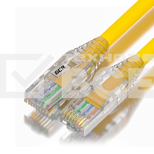 Патч-корд 0.5m UTP кат.6, желтый, коннектор ABS, 24 AWG, ethernet high speed 10 Гбит/с, RJ45, T568B, GCR-55430