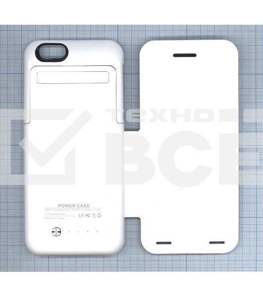 Аккумулятор/чехол для Apple iPhone 6 3500 mAh белый leather cover
