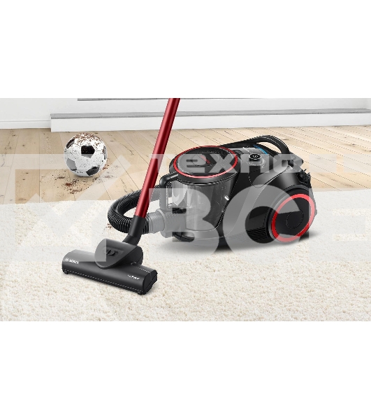 Пылесос Bosch BGS41POW1 черный/красный, 700 Вт, уборка сухая, пылесборник контейнер, 2.4 л
