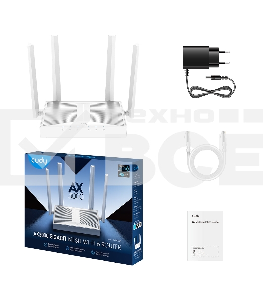 Роутер беспроводной Cudy WR3000E AX3000 10/100/1000BASE-TX белый