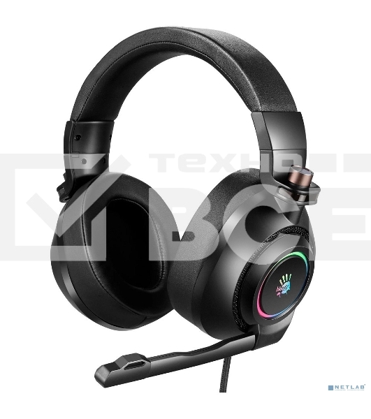 Гарнитура проводная с микрофоном A4Tech Bloody G580 черный 2м мониторные USB оголовье (G580 USB,BLACK)