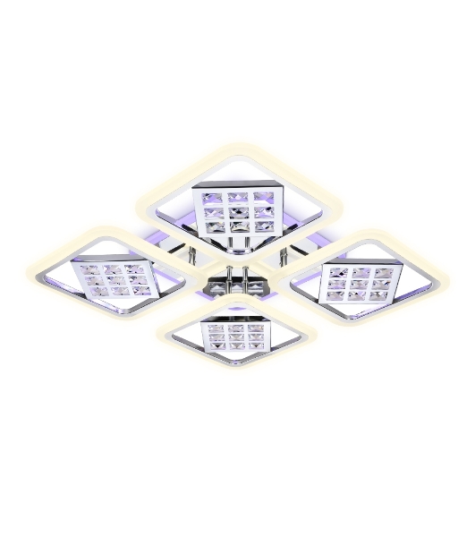 Светильник Ambrella light FA288/4 CH хром 116W 750*750*80 (ПДУ РАДИО 2.4G)