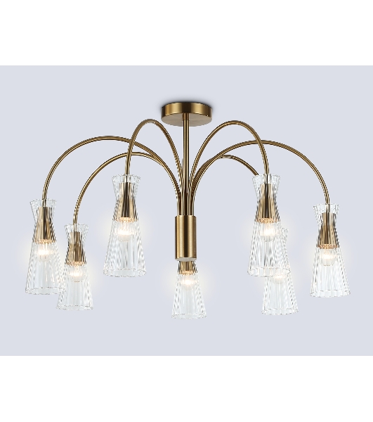 Люстра Ambrella light LH55703/7 BS/CL латунь/прозрачный E14*7 max 40W D745*460