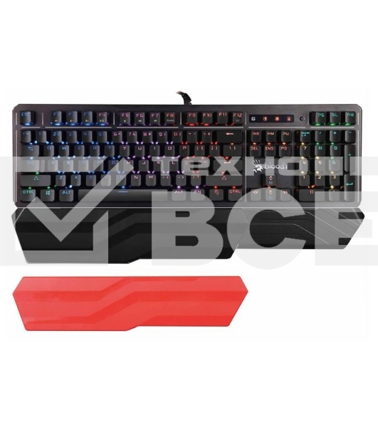 Клавиатура A4 B975 механическая черный USB Gamer LED (подставка для запястий)