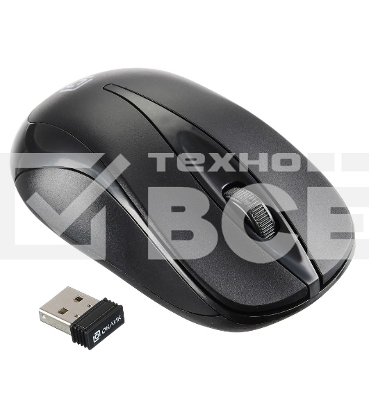 Мышь беспроводная Oklick 675MW черный, 800 dpi, радиоканал, USB, кнопки - 3