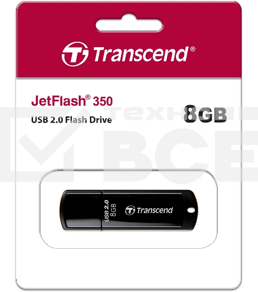 Флеш диск Transcend 8Gb Jetflash 350 TS8GJF350 USB2.0 черный
