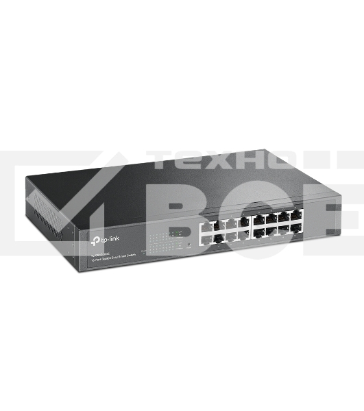 Сетевой коммутатор TP-Link SMB TL-SG1016DE 16-Port Gigabit Easy Smart Switch, 16 10/100/100Mbps RJ45 ports, MTU/Port/Tag-based VLAN, QoS, IGMP Snooping