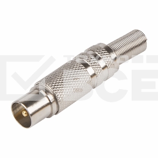 Разъем Rexant штекер TV никелированный c пружиной (100 шт./уп.)