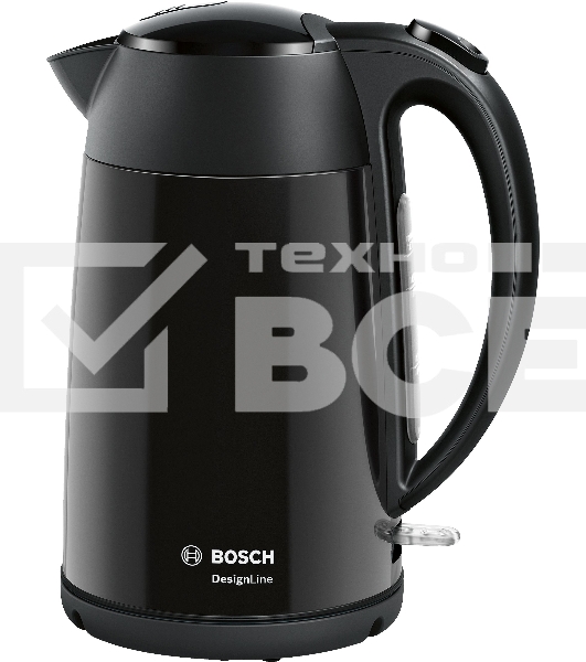 Чайник электрический Bosch TWK3P423 1.7л. 2400Вт черный (корпус: нержавеющая сталь)