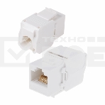 Модуль Rexant Keystone Jack RJ-45(8P8C), UTP неэкранированный, категория 5e, тип 90 градусов, самозажимной, белый, фото 1