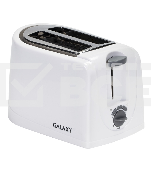 Тостер Galaxy GL 2906, белый, пластик, 850 Вт