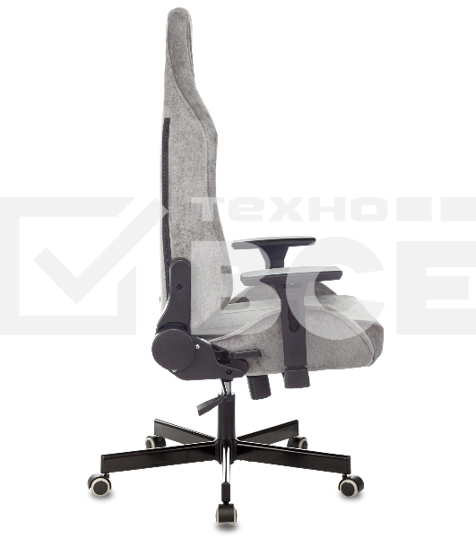Кресло игровое Knight N1 Fabric серый Light-19 с подголов. крестовина металл