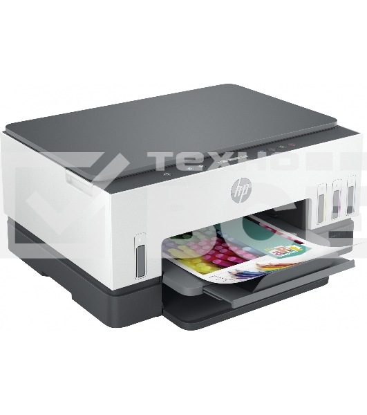 МФУ струйное HP Smart Tank 670, A4, цветной, печ. до 12 стр/мин., 4800x1200 dpi (печ.), 1200x1200 dpi (скан.), Bluetooth, USB Type-A, Wi-Fi