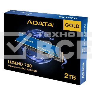 Накопитель SSD ADATA LEGEND 700 GOLD, 2Tb, PCIe 3.0 x4, M.2 2280, NVMe, R/W 2000/1600, с радиатором