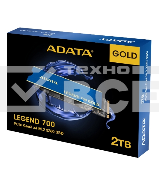Накопитель SSD ADATA LEGEND 700 GOLD, 2Tb, PCIe 3.0 x4, M.2 2280, NVMe, R/W 2000/1600, с радиатором
