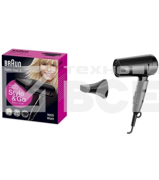Фен Braun BRHD350E 1600Вт черный